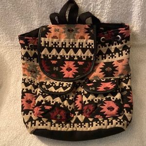 Quilted printed backpack